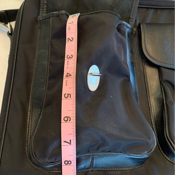 Roots black nylon & leather laptop|brief case with cross body padded strap - Picture 6 of 14